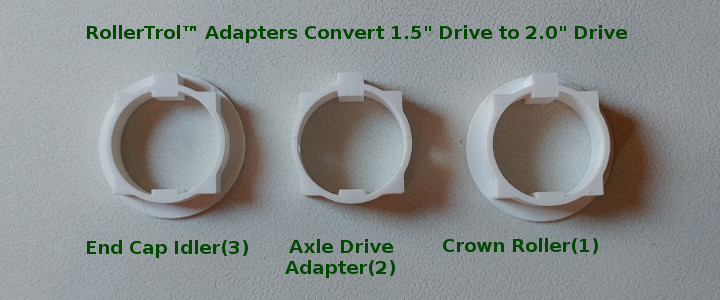 rollertrol adapters we produce with our CAD system and 3D printers