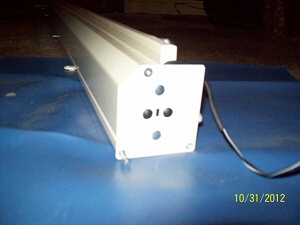 exterior view of RV blind with motor to be replaced