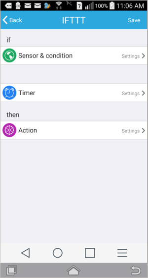 start of IFTTT event action sequence