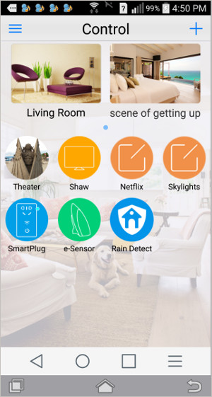 event manager sends skylight motor close command when rain starts