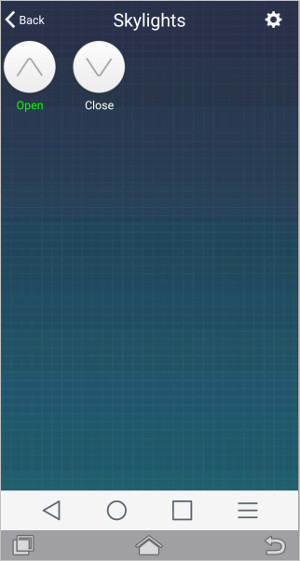 action event for rain sensor is skylight closing