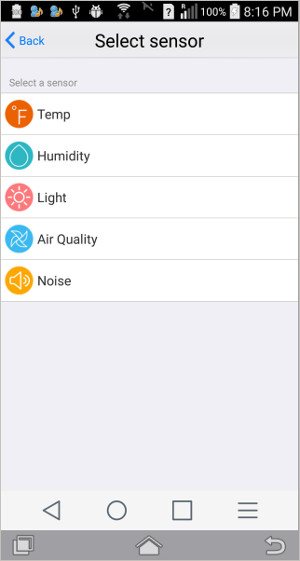 selecting an environmental input as a trigger