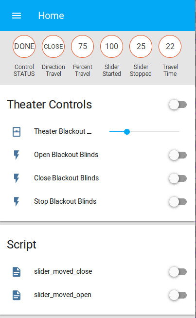 Home Assistant 4 position slider control for blinds