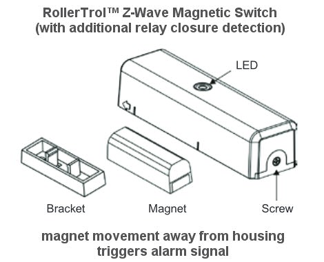 z-wave magnetic switch sensor with contact closure detection