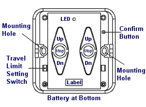 wireless wall mount blind and shade motor switches