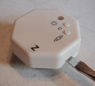 light sensor for blind and shade motor - removing the cover