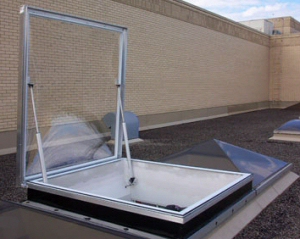 skylight opener with gas shock assistance